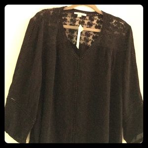 Black peasant top size extra small